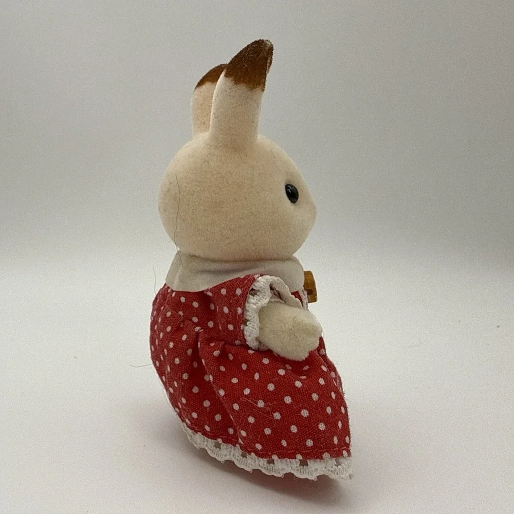 Calico Critters Sylvan Chocolate Bunny Rabbit  Freya Clothes Flocked Moveable